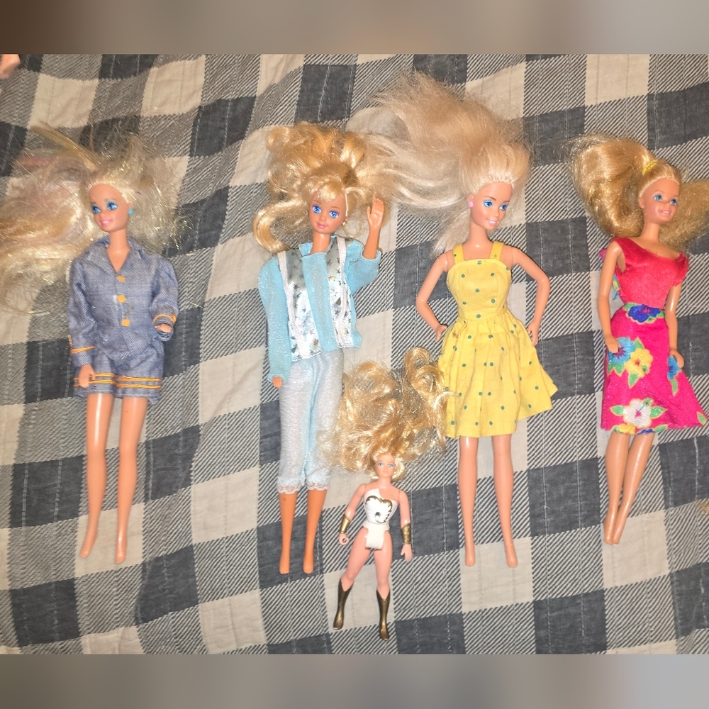 Barbie Blonde Dolls Assortment with Yellow and Pink Dresses